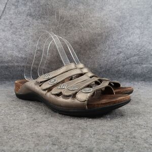 Dansko Shoes Womens 40 Sandals Janie Slip On Metallic Leather Adjustable Straps